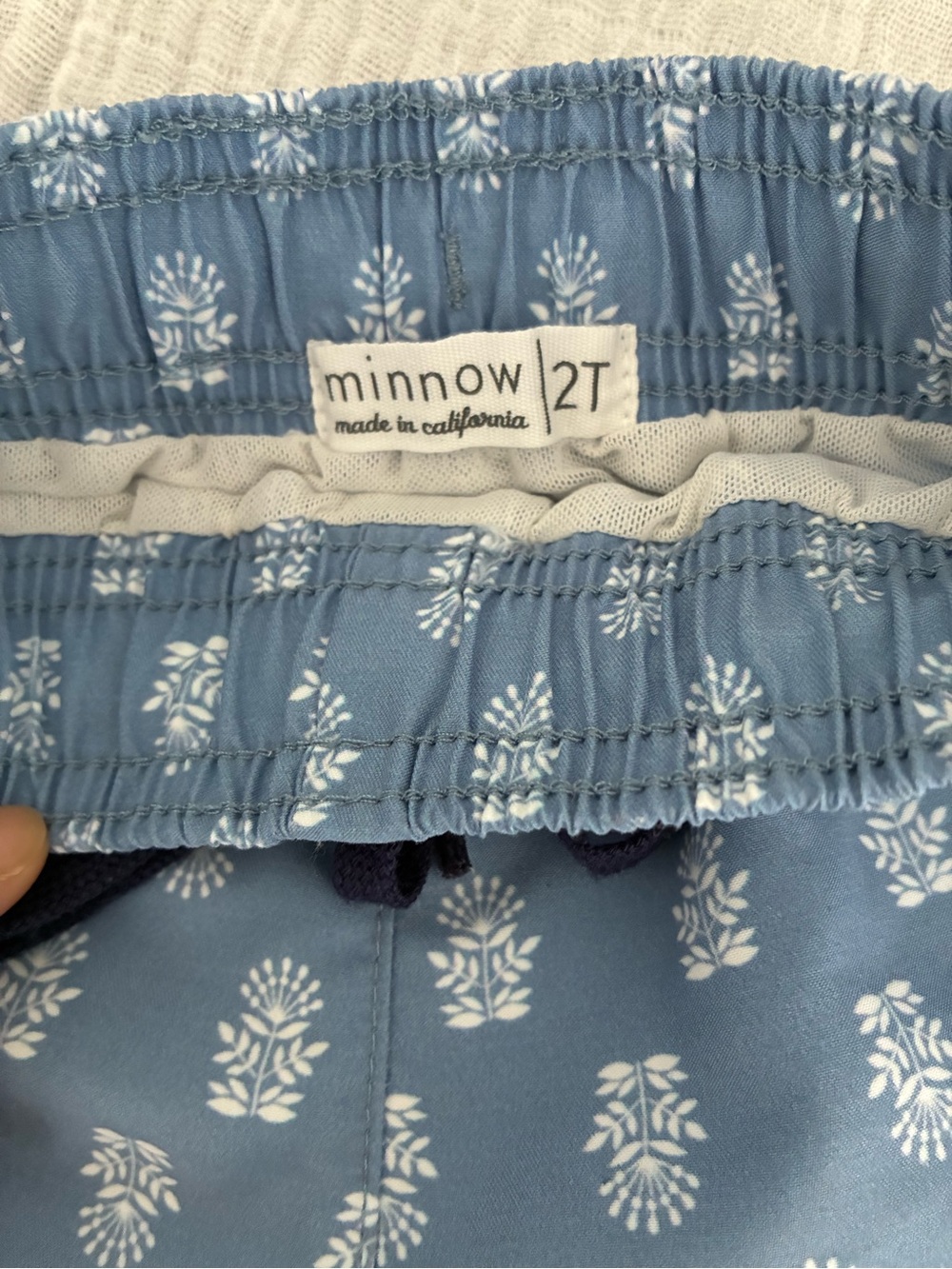 Minnow Swim Blue Block Print Rashguard Set 2T - Picture 6 of 7